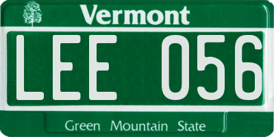 VT license plate LEE056