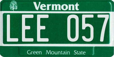 VT license plate LEE057