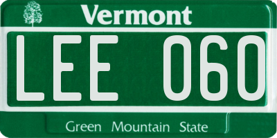 VT license plate LEE060