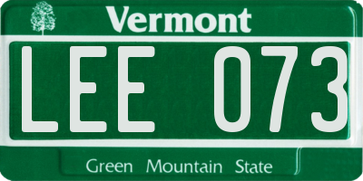 VT license plate LEE073