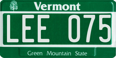 VT license plate LEE075