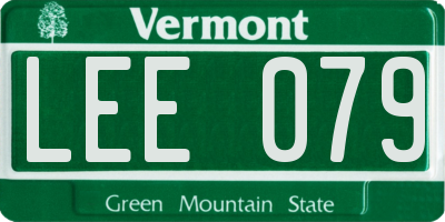 VT license plate LEE079
