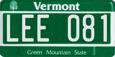 VT license plate LEE081