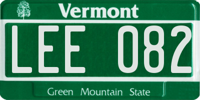 VT license plate LEE082