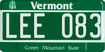 VT license plate LEE083