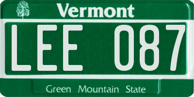 VT license plate LEE087