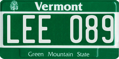 VT license plate LEE089
