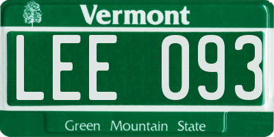 VT license plate LEE093