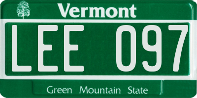 VT license plate LEE097