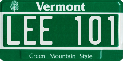VT license plate LEE101