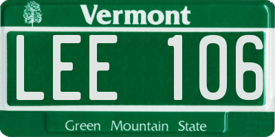 VT license plate LEE106