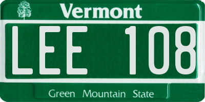 VT license plate LEE108
