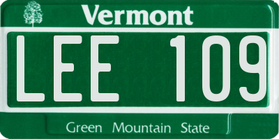 VT license plate LEE109