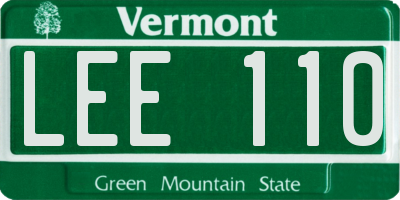 VT license plate LEE110