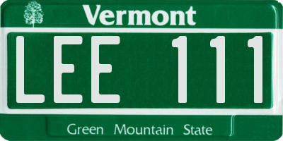 VT license plate LEE111