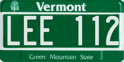 VT license plate LEE112