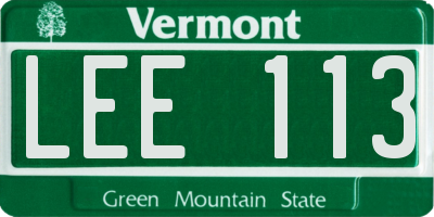 VT license plate LEE113