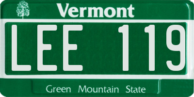 VT license plate LEE119