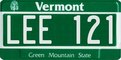 VT license plate LEE121