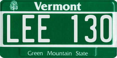VT license plate LEE130