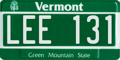 VT license plate LEE131