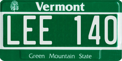 VT license plate LEE140