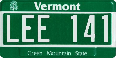 VT license plate LEE141