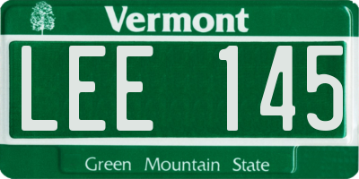 VT license plate LEE145