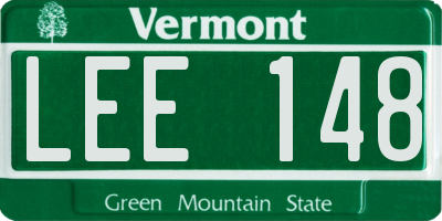 VT license plate LEE148