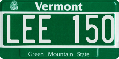 VT license plate LEE150