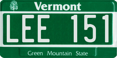 VT license plate LEE151