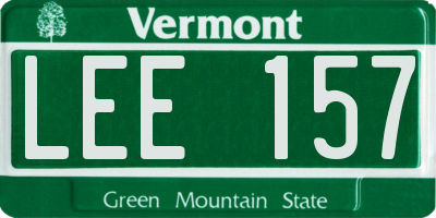 VT license plate LEE157