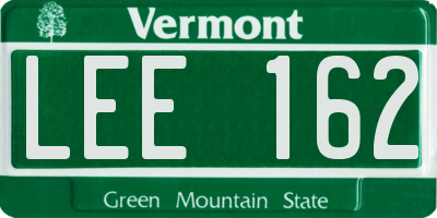 VT license plate LEE162