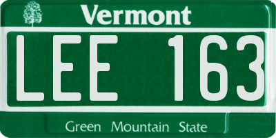 VT license plate LEE163