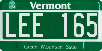 VT license plate LEE165