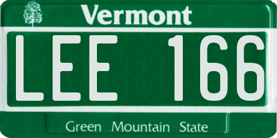 VT license plate LEE166