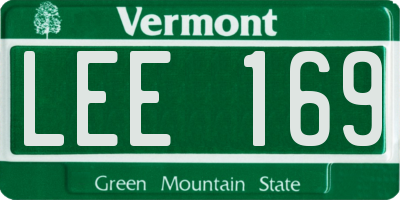 VT license plate LEE169