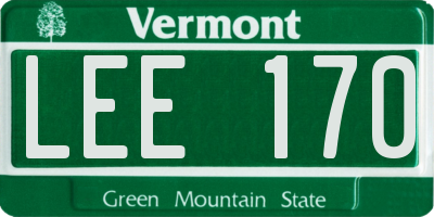 VT license plate LEE170
