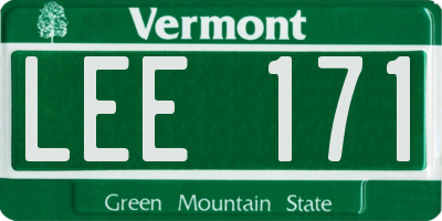 VT license plate LEE171
