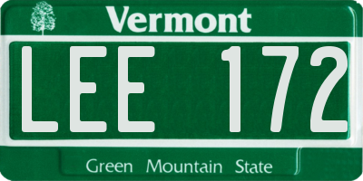 VT license plate LEE172