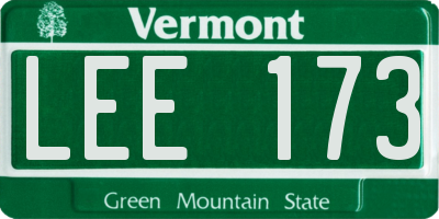 VT license plate LEE173