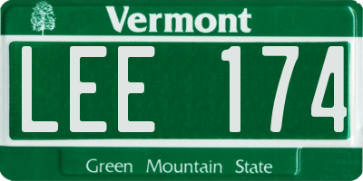VT license plate LEE174