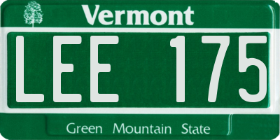 VT license plate LEE175