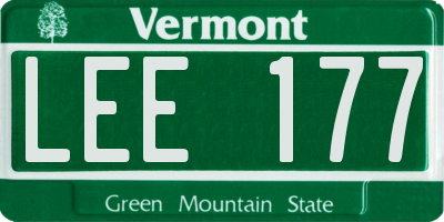 VT license plate LEE177