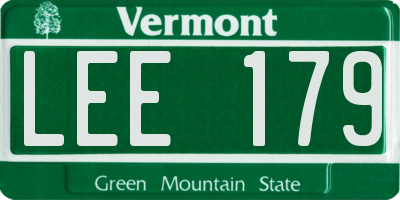 VT license plate LEE179