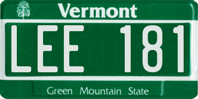 VT license plate LEE181