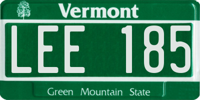 VT license plate LEE185