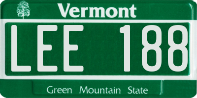 VT license plate LEE188