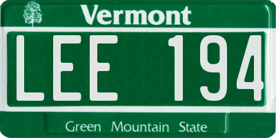 VT license plate LEE194