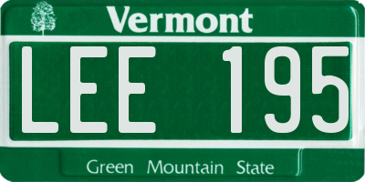 VT license plate LEE195